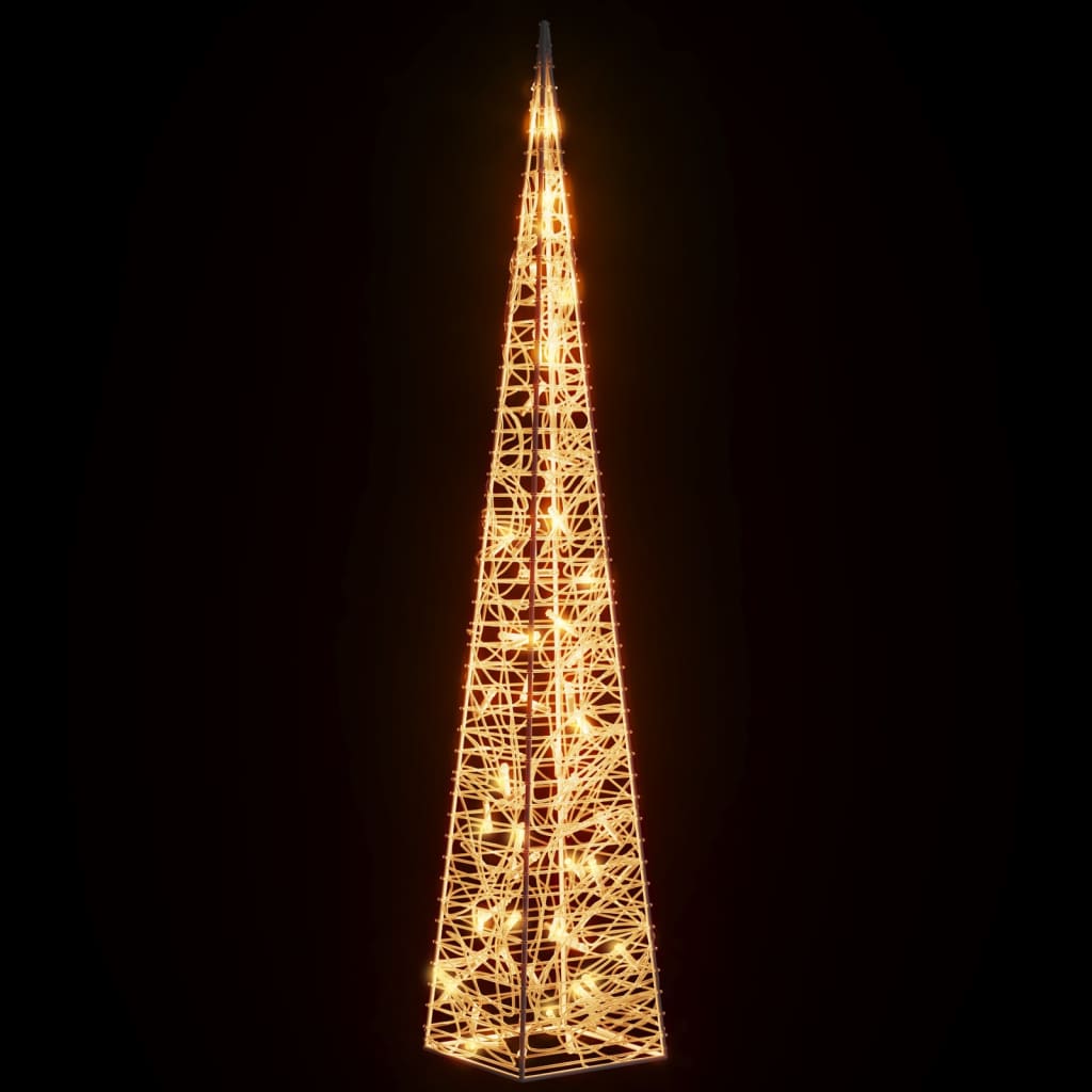 vidaXL Con iluminat de Crăciun, 60 LED-uri albe calde, 120 cm, acrilic