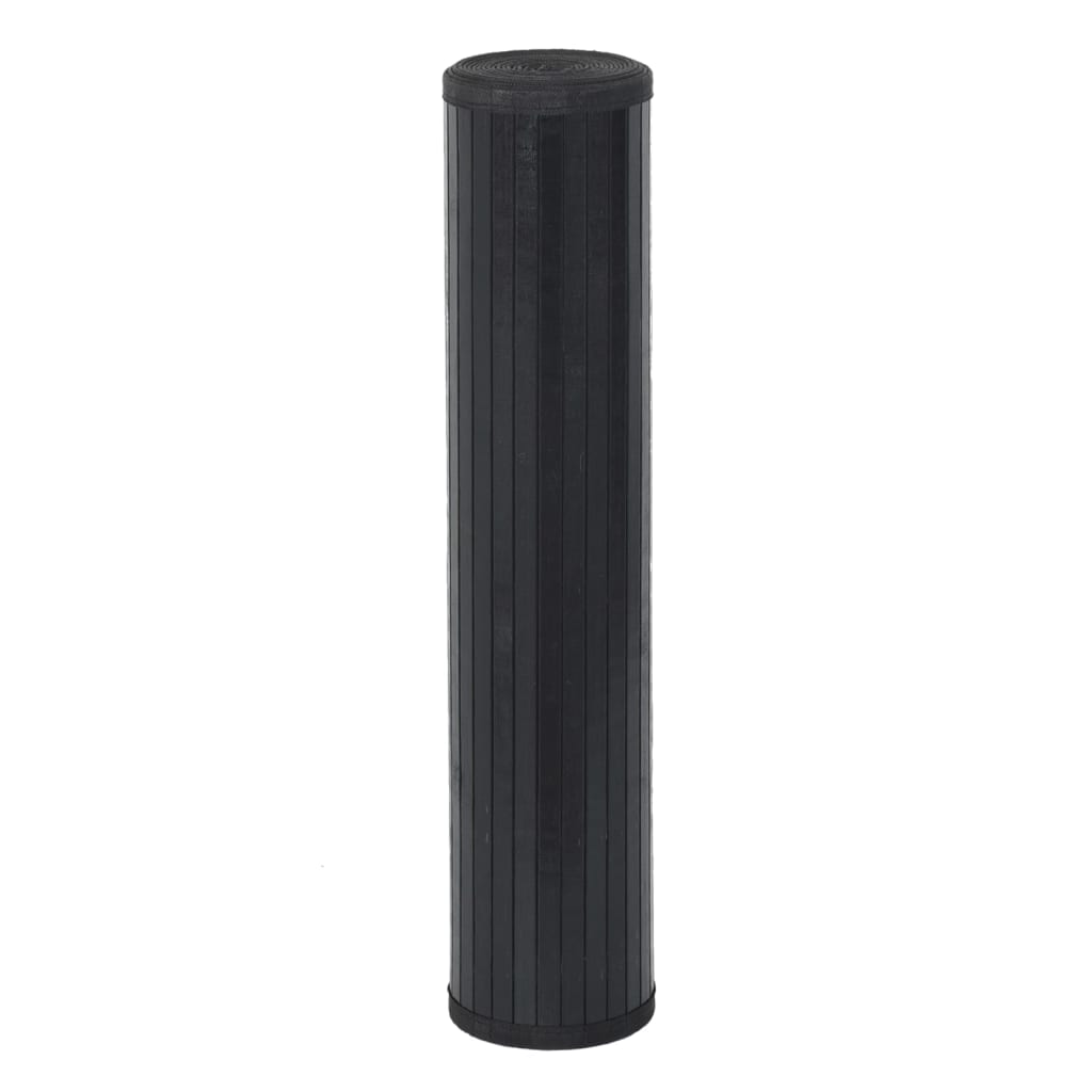 vidaXL Covor dreptunghiular, negru, 100x200 cm, bambus
