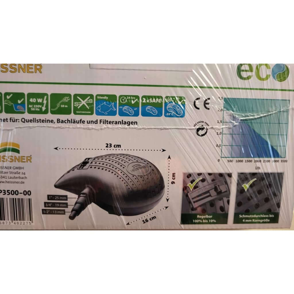 HEISSNER Filtru Eco și pompă de cascadă „Smartline” 3300 L/h