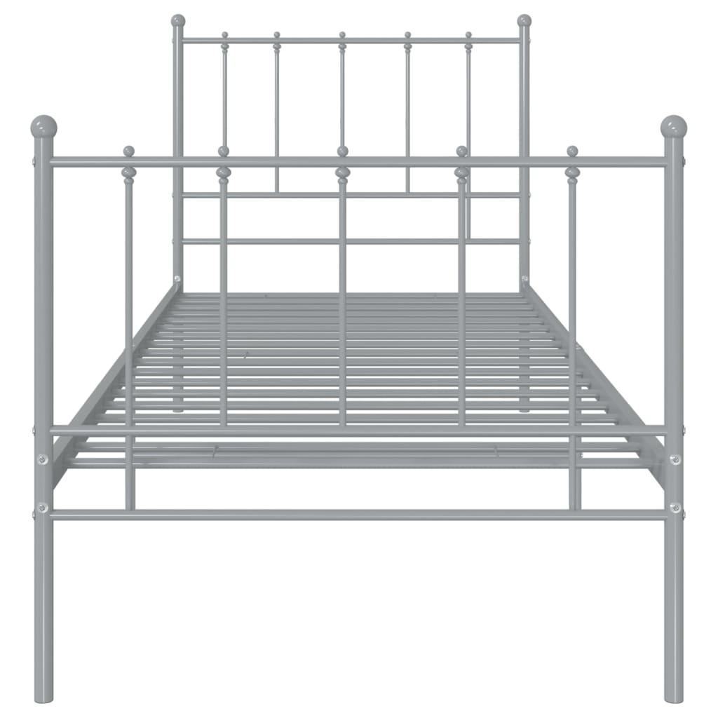 vidaXL Cadru de pat, gri, 90x200 cm, metal