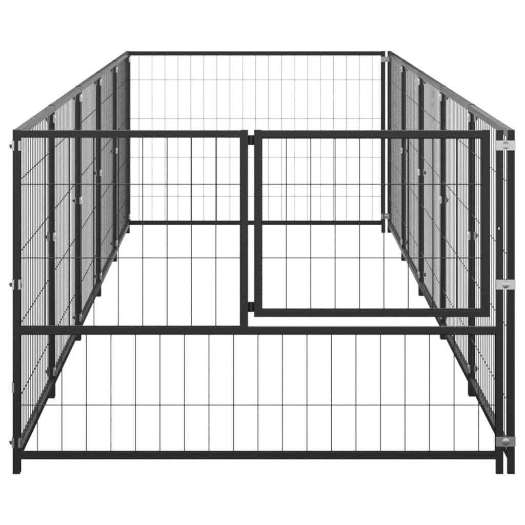 vidaXL Padoc pentru câini, negru, 5 m², oțel