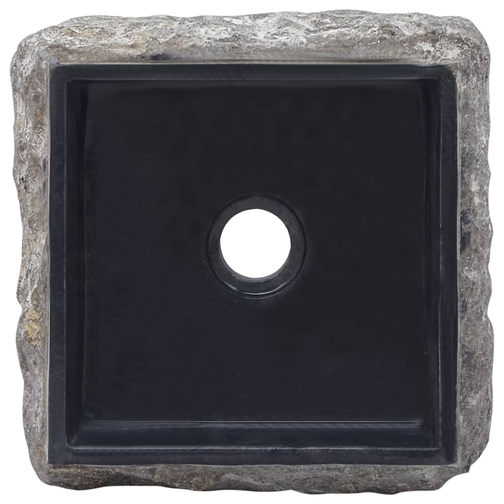 vidaXL Chiuvetă, negru, 30x30x13 cm, marmură