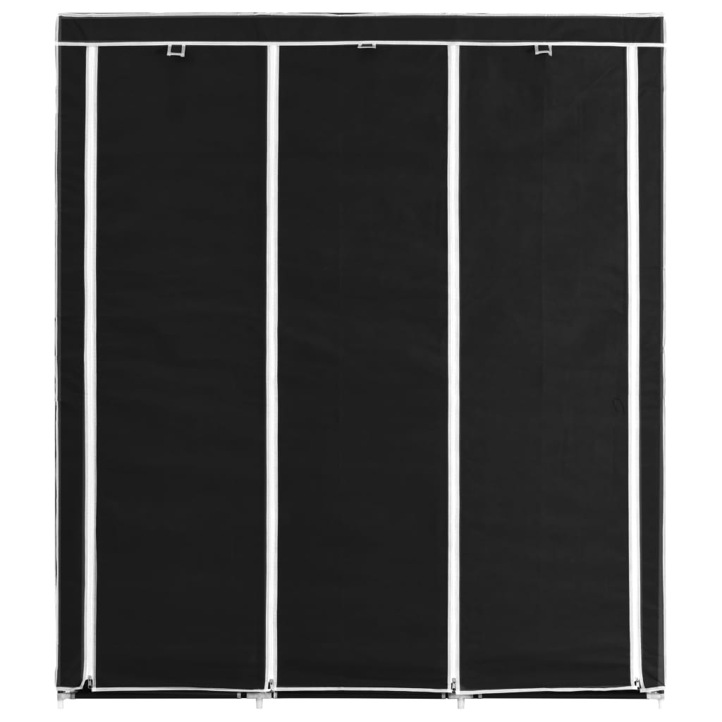vidaXL Dulap cu bare și compartimente, negru, 150x45x175 cm