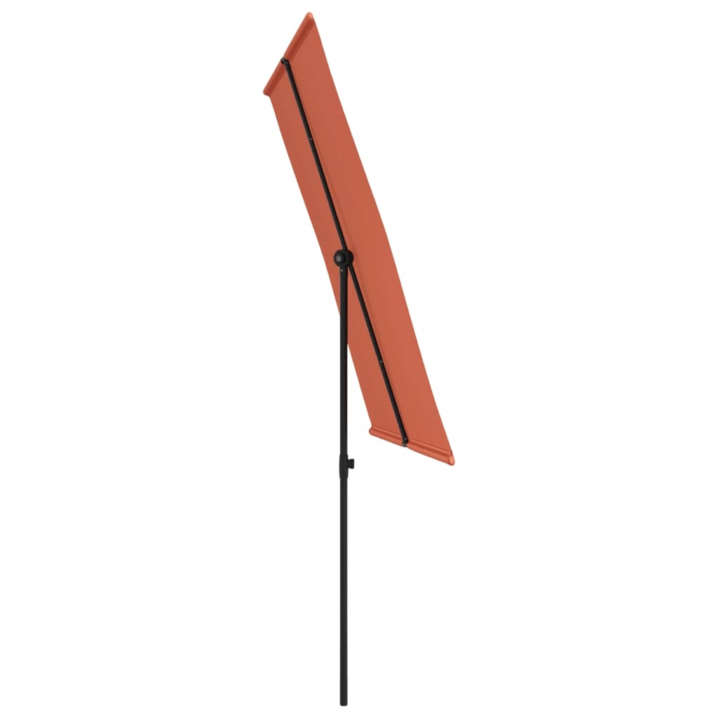 vidaXL Umbrelă de soare exterior, stâlp aluminiu, cărămiziu, 2x1,5 cm