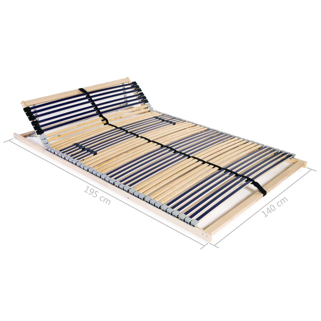 vidaXL Bază de pat cu șipci, 42 șipci, 7 zone, 140 x 200 cm