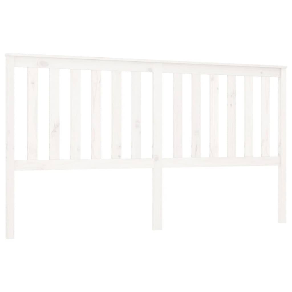 vidaXL Tăblie de pat, alb, 186x6x101 cm, lemn masiv de pin