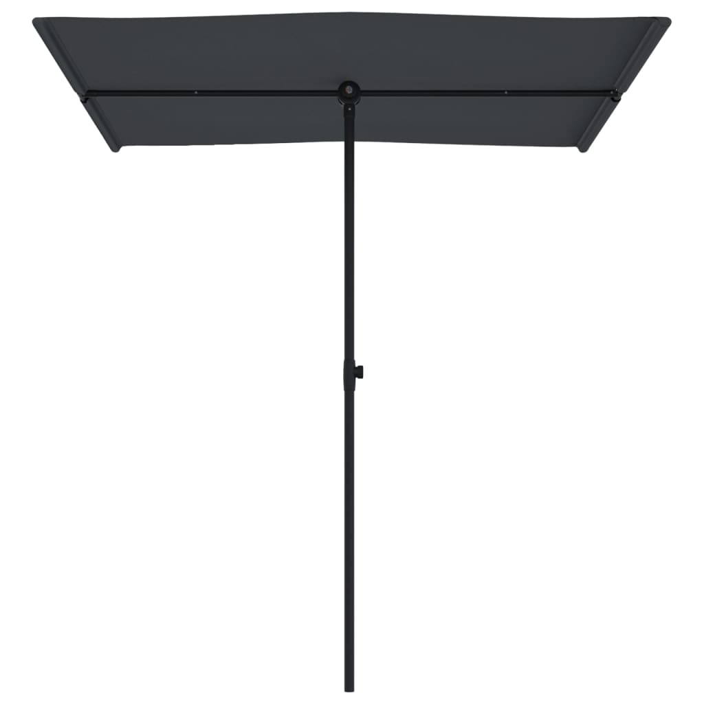 vidaXL Umbrelă de soare exterior, stâlp aluminiu, negru, 180x110 cm