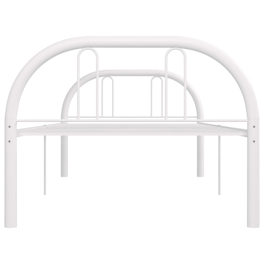 vidaXL Cadru de pat, alb, 90 x 200 cm, metal