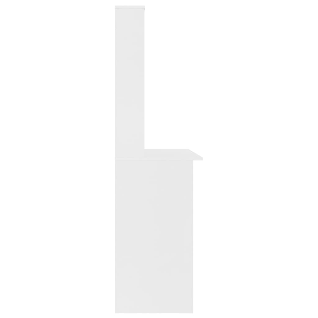 vidaXL Birou cu rafturi, alb, 110x45x157 cm, PAL