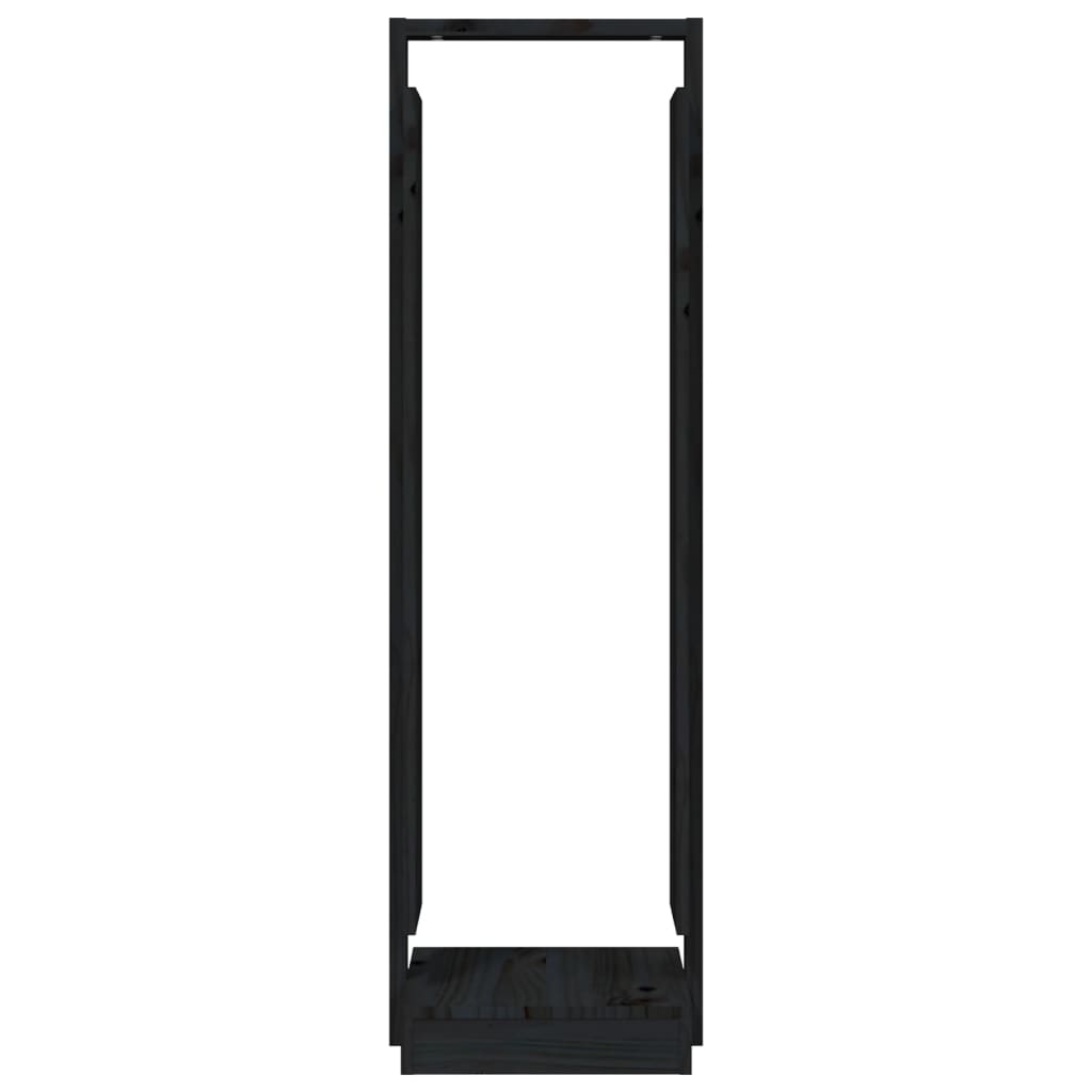 vidaXL Suport pentru bușteni, negru, 33,5x30x110 cm, lemn masiv pin