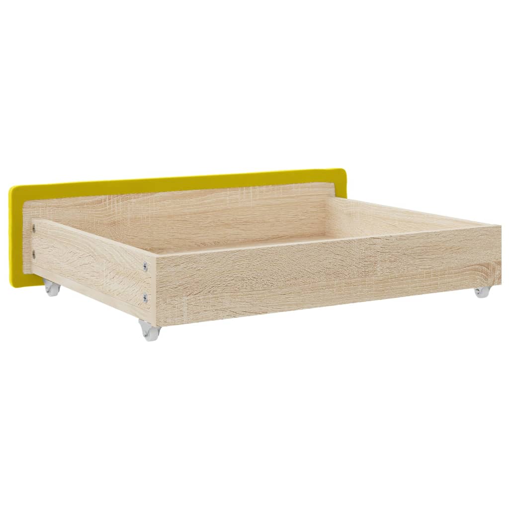vidaXL Sertare de pat 2 buc, galben, lemn prelucrat și catifea