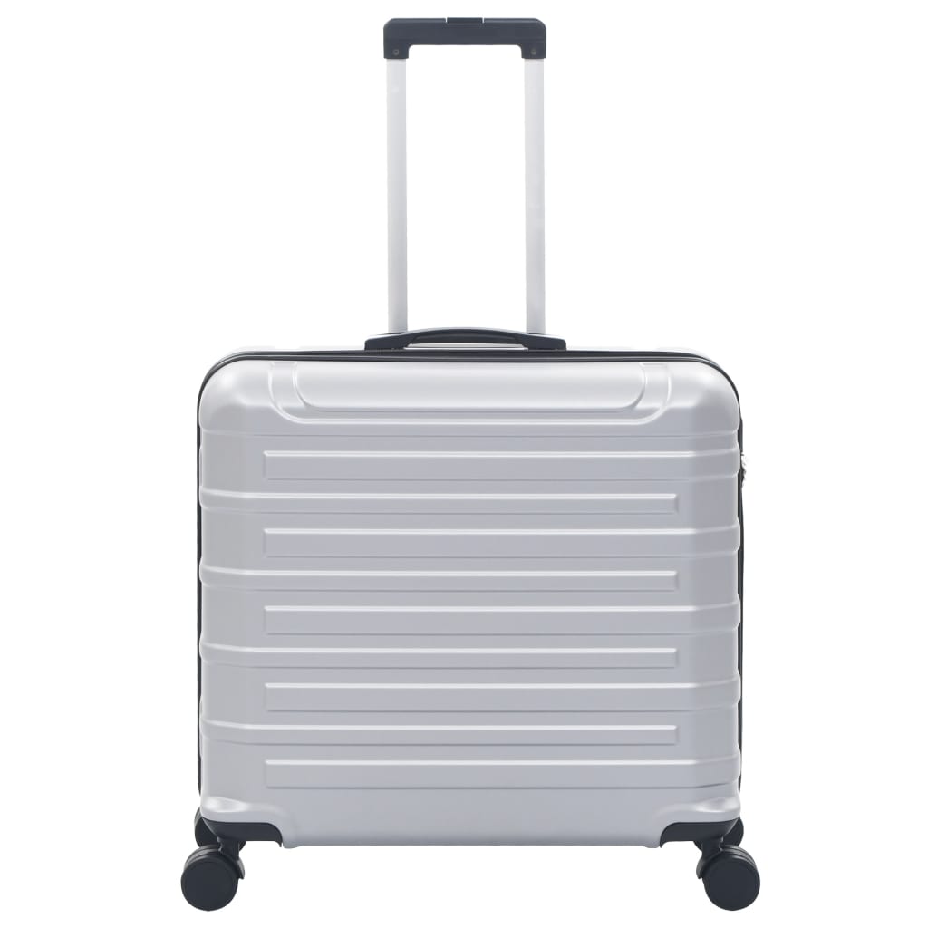 vidaXL Set valiză carcasă rigidă, 2 buc., argintiu, ABS