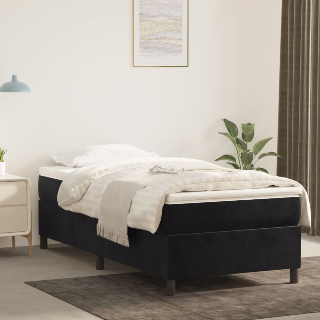 vidaXL Cadru de pat, negru, 100 x 200 cm, catifea