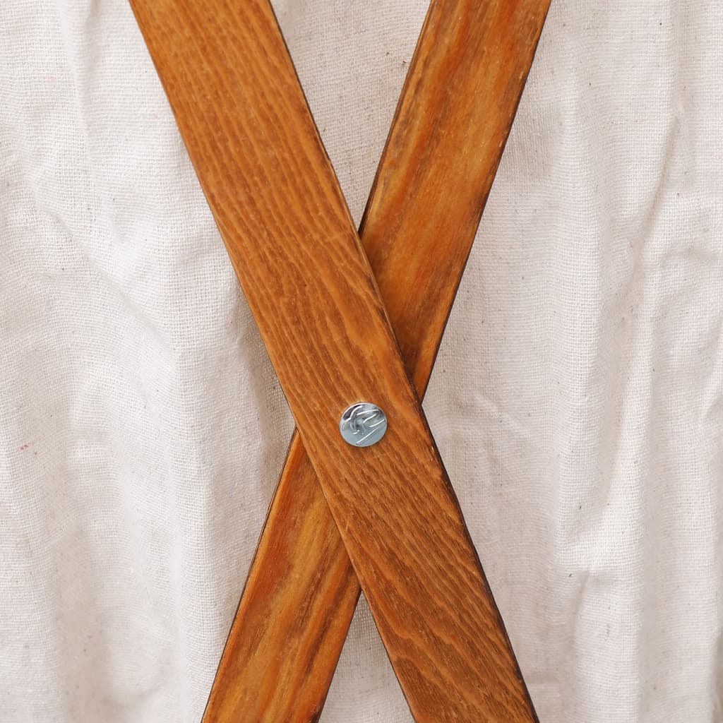 vidaXL Coș de rufe pliabil, crem, lemn și material textil
