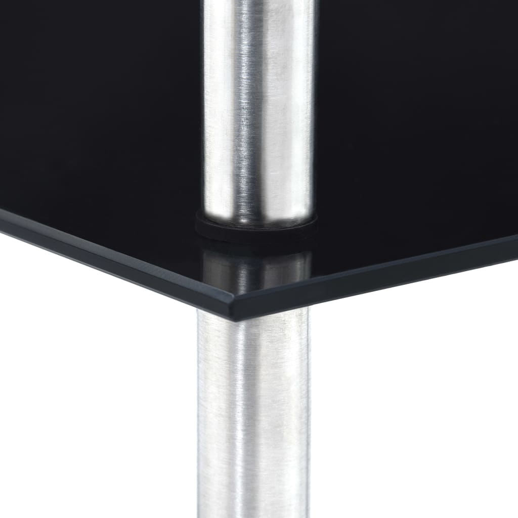 vidaXL Raft cu 3 niveluri, negru, 30 x 30 x 67 cm, sticlă securizată