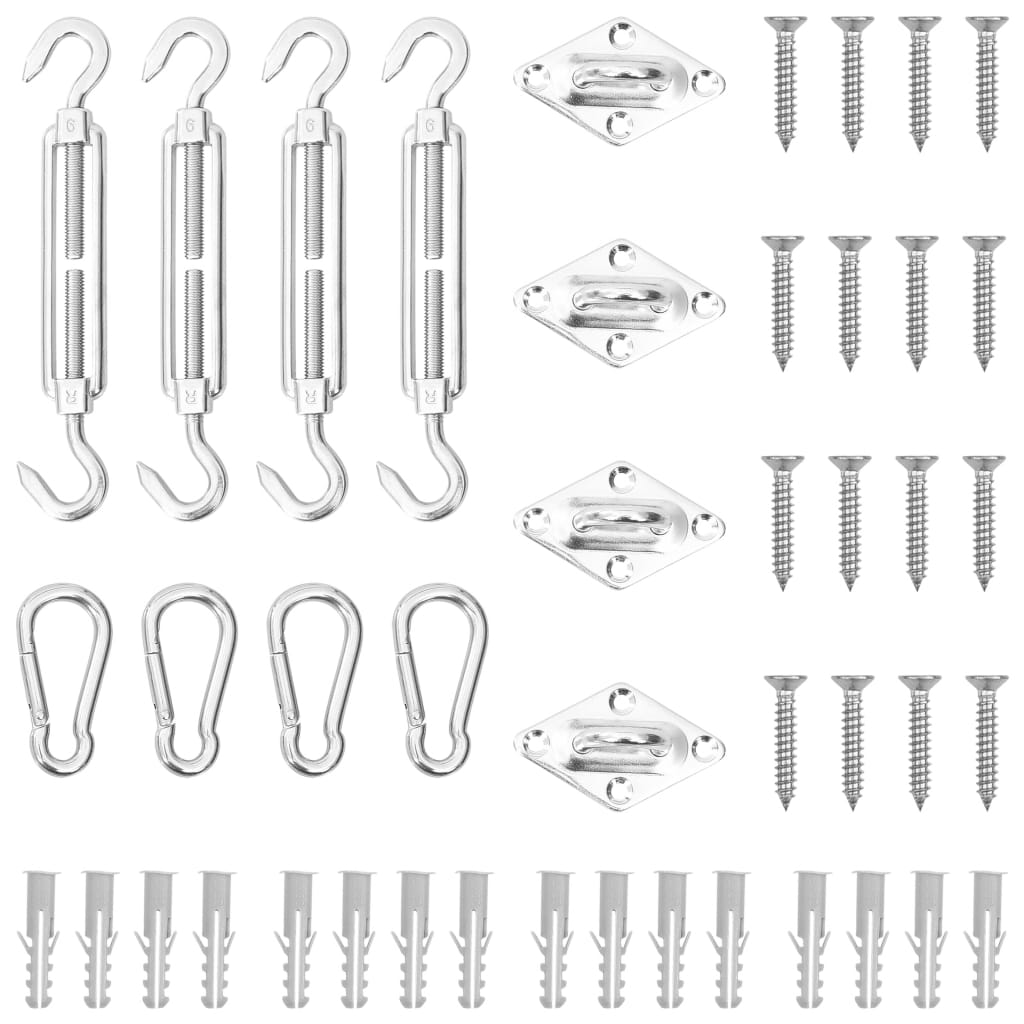 vidaXL Set accesorii parasolar din oțel inoxidabil, 12 piese