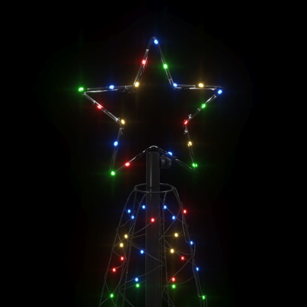 vidaXL Brad de Crăciun conic, 200 LED-uri, multicolor, 70x180 cm
