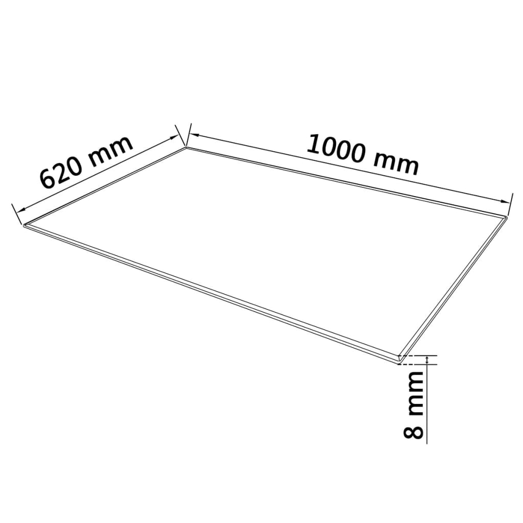 vidaXL Blat de masă, sticlă securizată, dreptunghiular, 1000 x 620 mm
