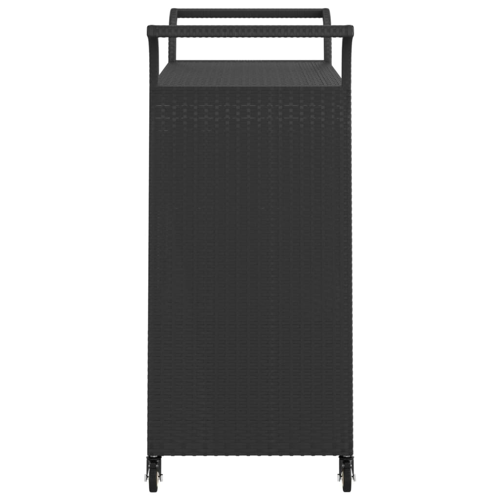vidaXL Cărucior de bar cu sertar, negru, 100x45x97 cm, poliratan