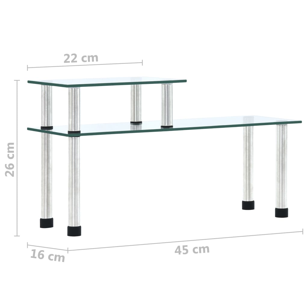 vidaXL Raft de bucătărie, transparent, 45x16x26 cm, sticlă securizată