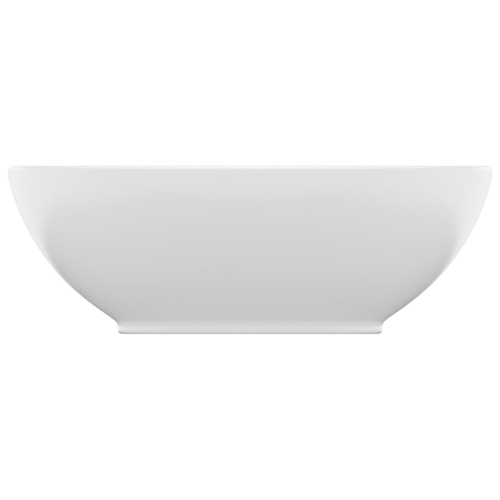vidaXL Chiuvetă de lux, alb mat, 40 x 33 cm, ceramică, formă ovală