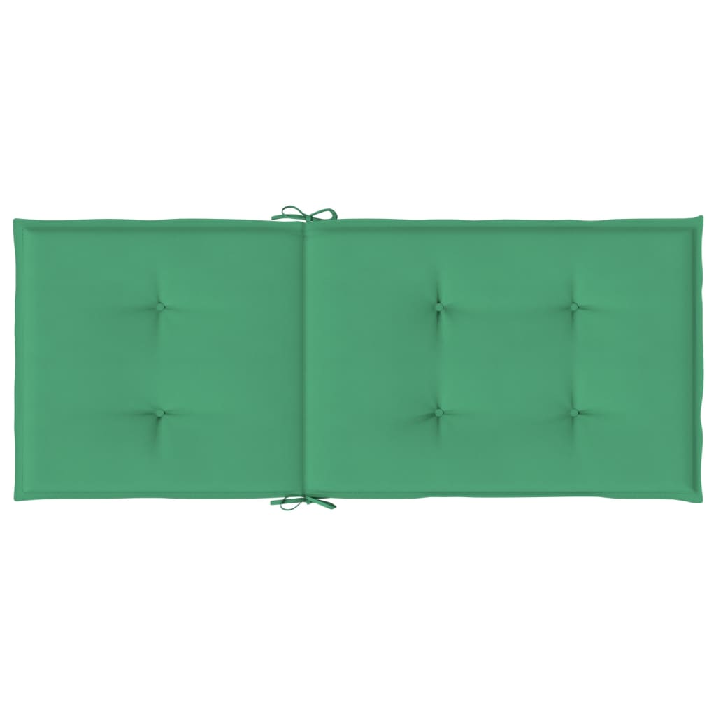 vidaXL Perne scaun cu spătar înalt, 6 buc., verde, 120x50x3 cm, textil