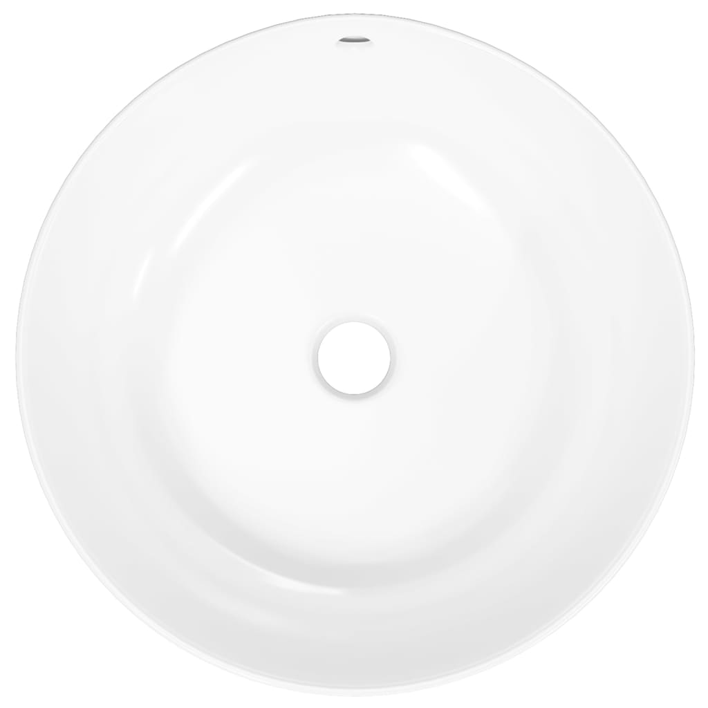 vidaXL Chiuvetă de baie, alb, 44x17 cm, ceramică, rotundă
