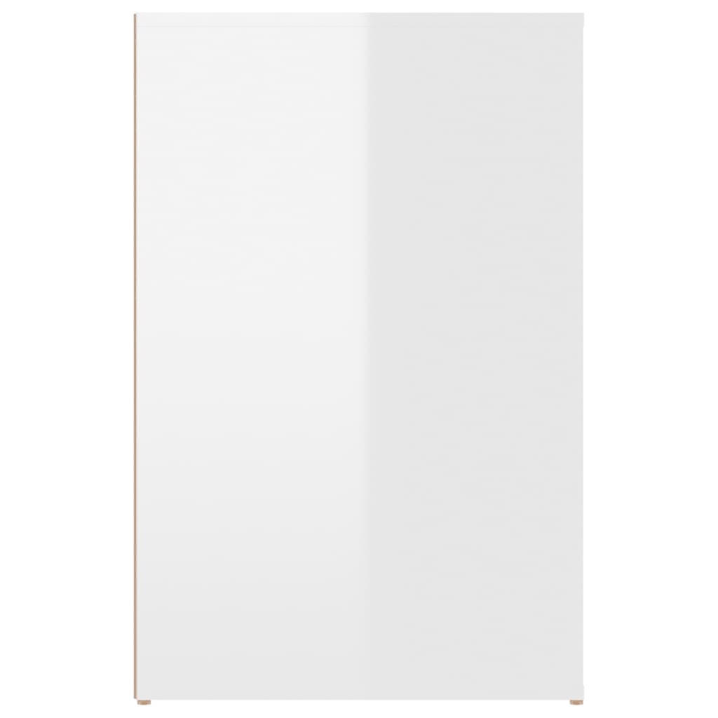 vidaXL Birou, alb extralucios, 100x49x75 cm, lemn prelucrat