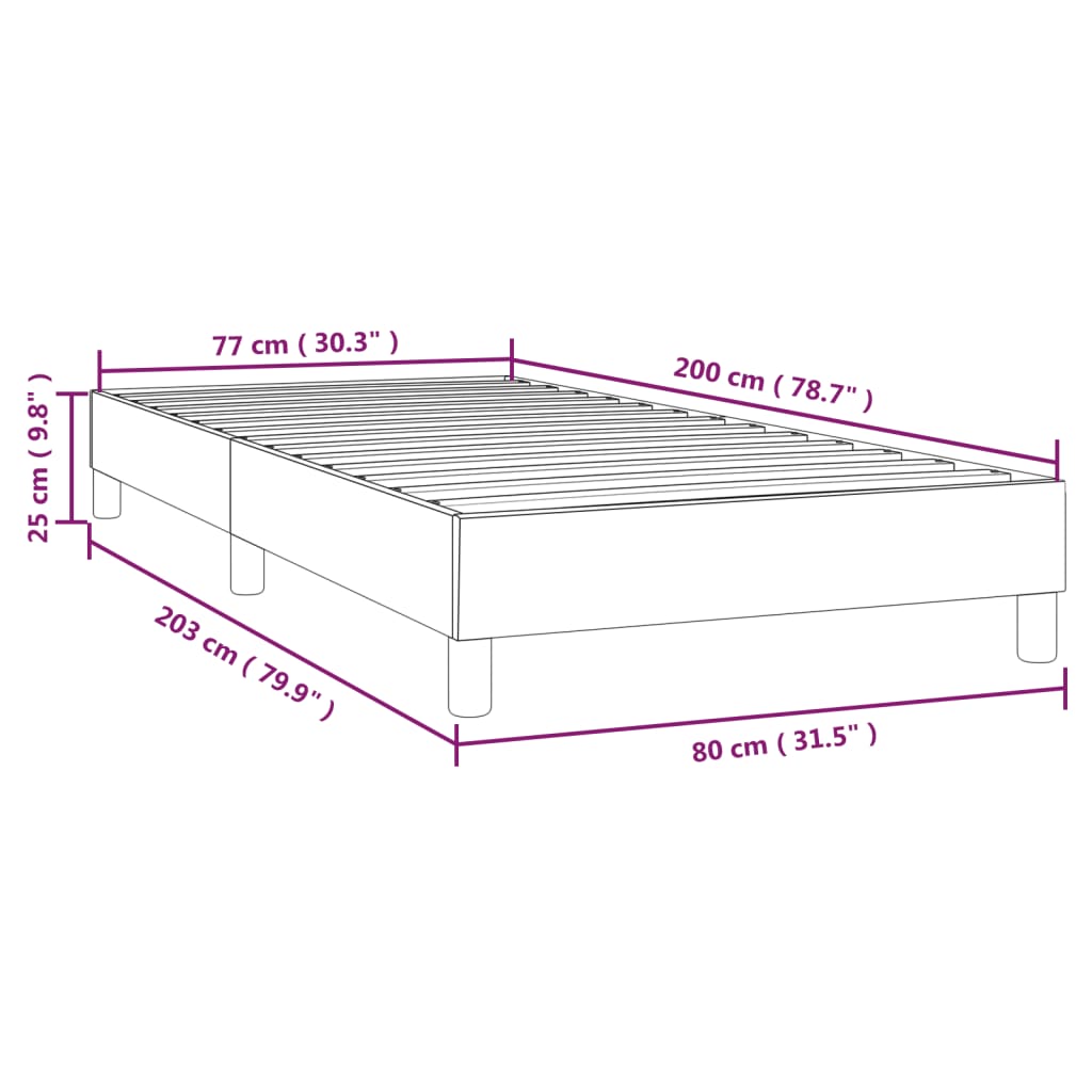 vidaXL Cadru de pat, gri, 80x200 cm, piele ecologică
