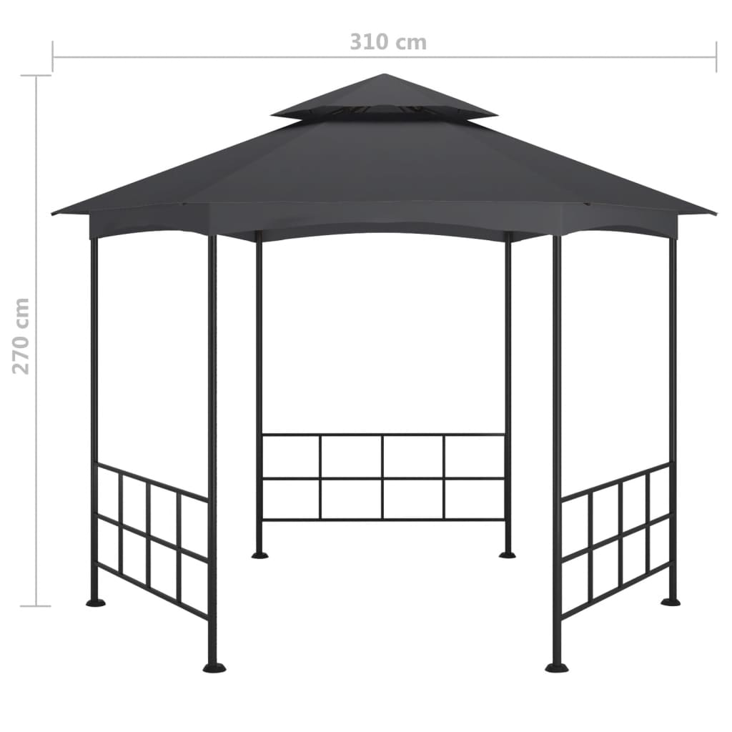 vidaXL Pavilion cu pereți laterali, antracit, 3,1x2,7 m