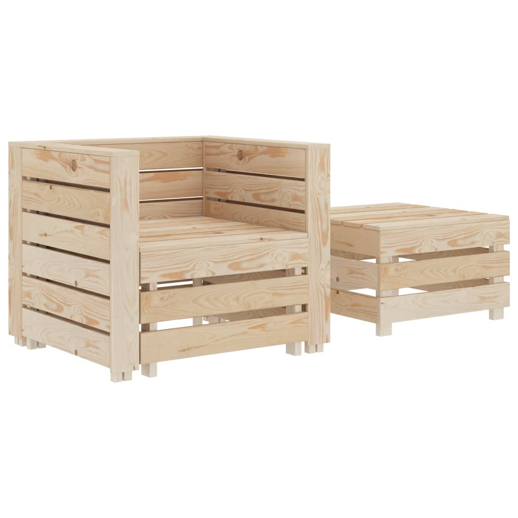 vidaXL Set mobilier din paleți de grădină, 2 piese, lemn