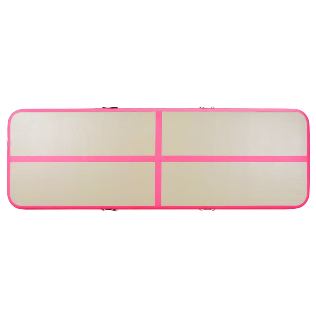 vidaXL Saltea gimnastică gonflabilă cu pompă roz 700x100x10cm PVC