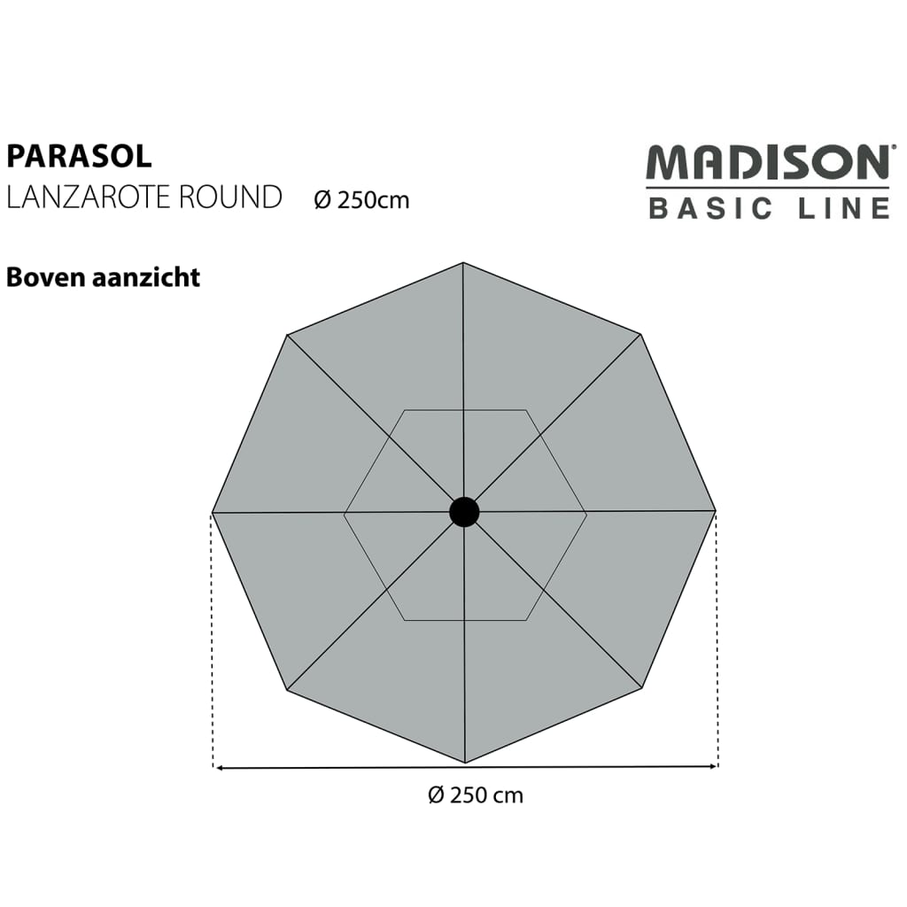 Madison Umbrelă de soare Lanzarote, gri taupe, 250 cm