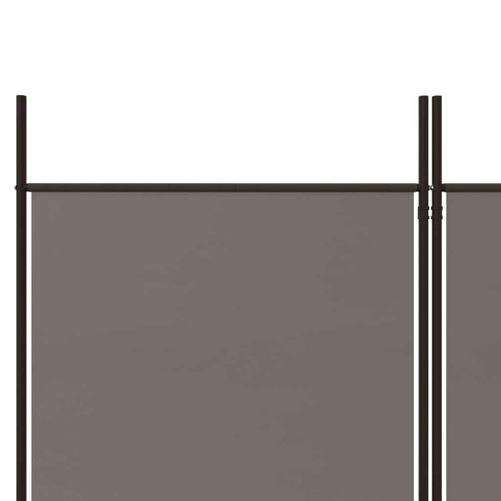 vidaXL Paravan de cameră cu 4 panouri, antracit, 200 x 180 cm, textil