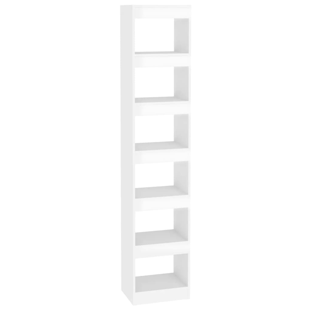 vidaXL Bibliotecă/Separator cameră, alb extralucios, 40x30x198 cm