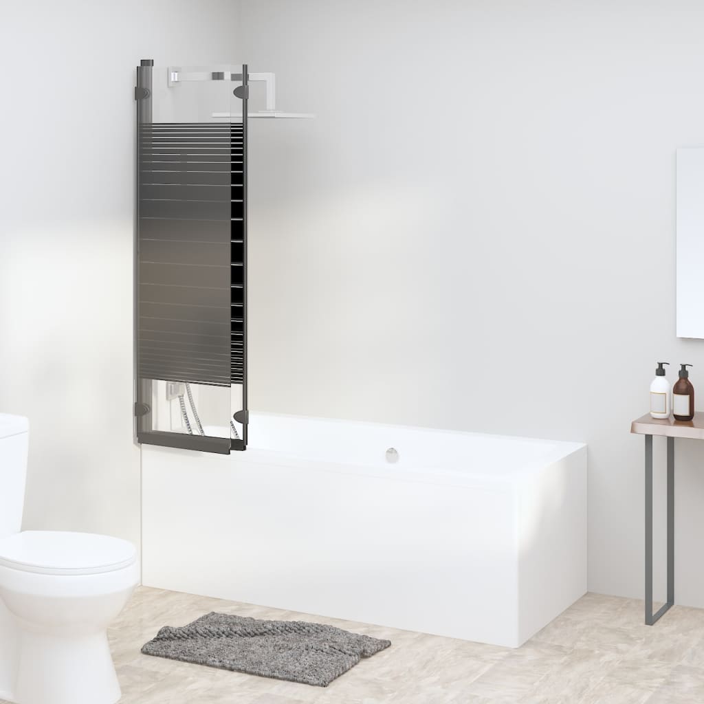 vidaXL Cabină de duș pliabilă, 3 panouri, negru, 130x130 cm, ESG