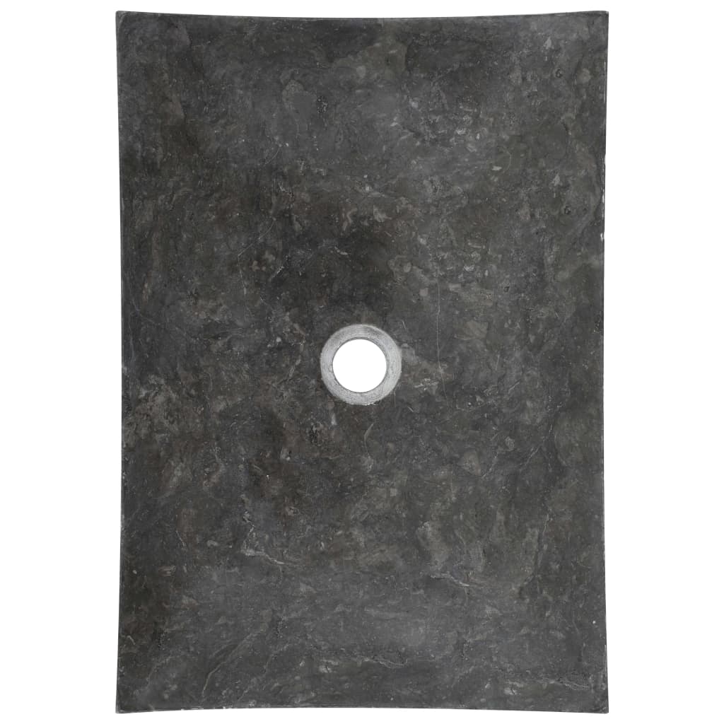 vidaXL Chiuvetă, negru, 50 x 35 x 12 cm, marmură