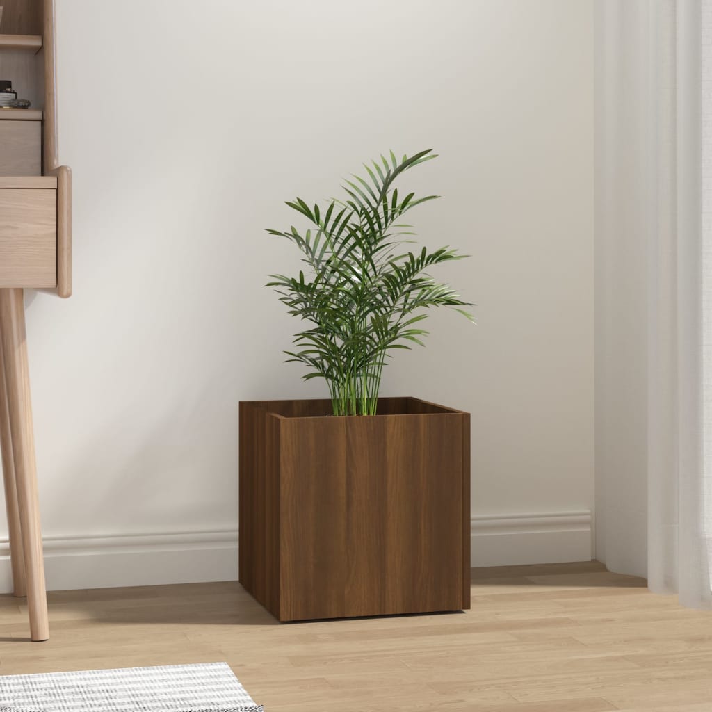 vidaXL Jardinieră cutie, stejar maro, 40x40x40 cm, lemn compozit