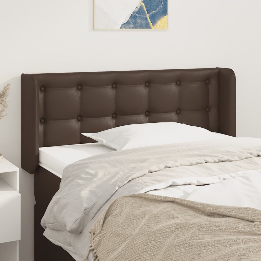 vidaXL Tăblie de pat cu aripioare maro 103x16x78/88 cm piele ecologică