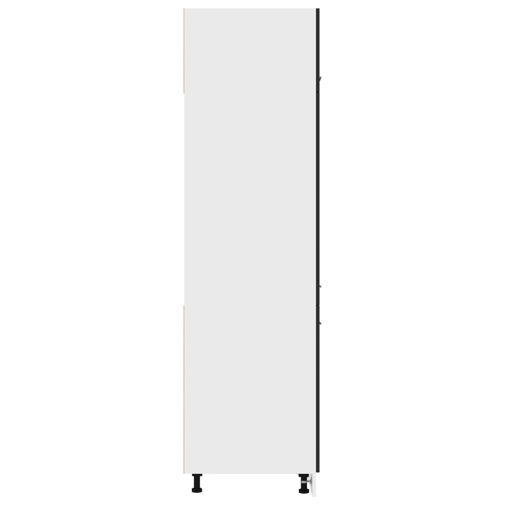 vidaXL Dulap pentru frigider, negru extralucios, 60 x 57 x 207 cm, PAL