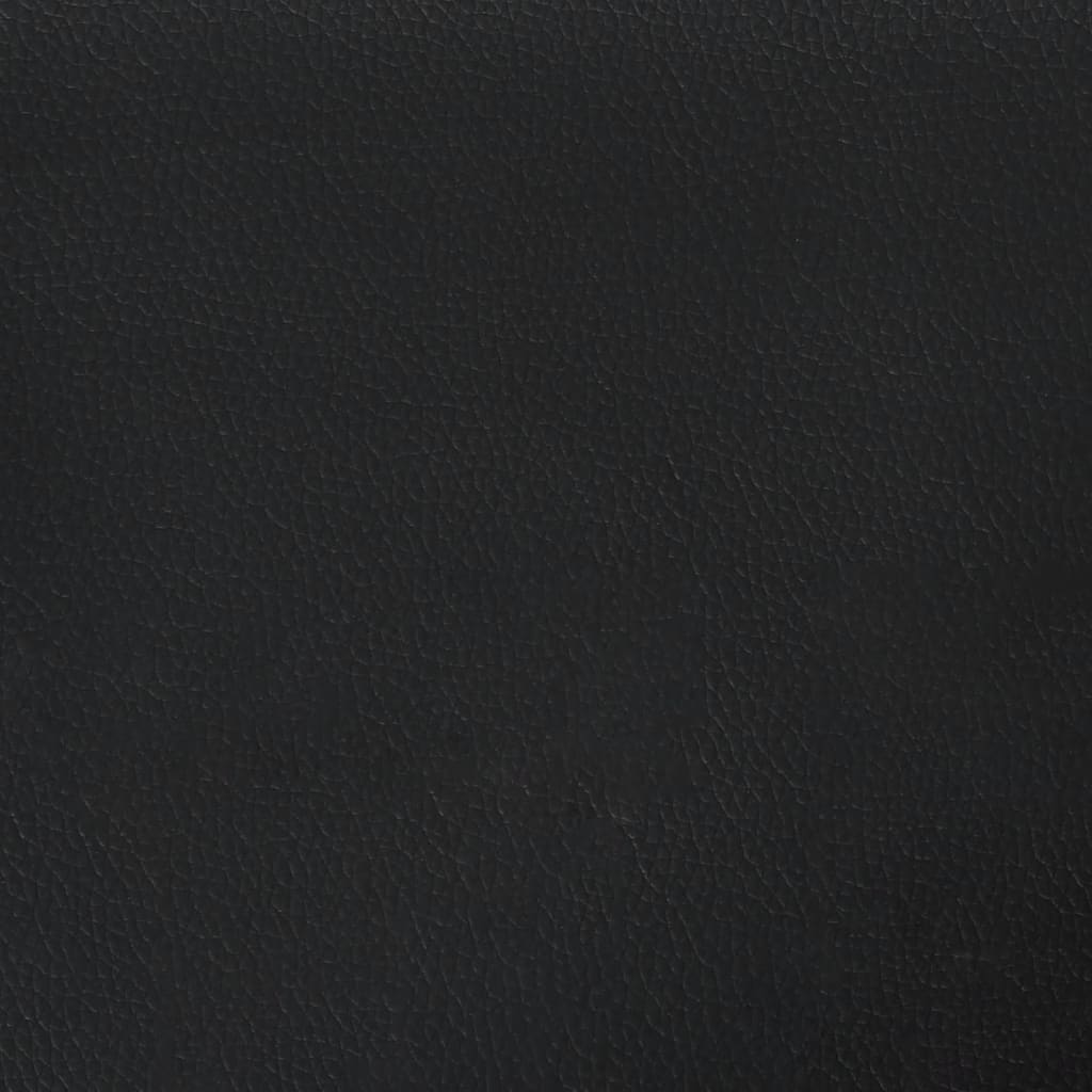 vidaXL Fotoliu canapea cu taburet, negru, 60 cm, piele ecologică