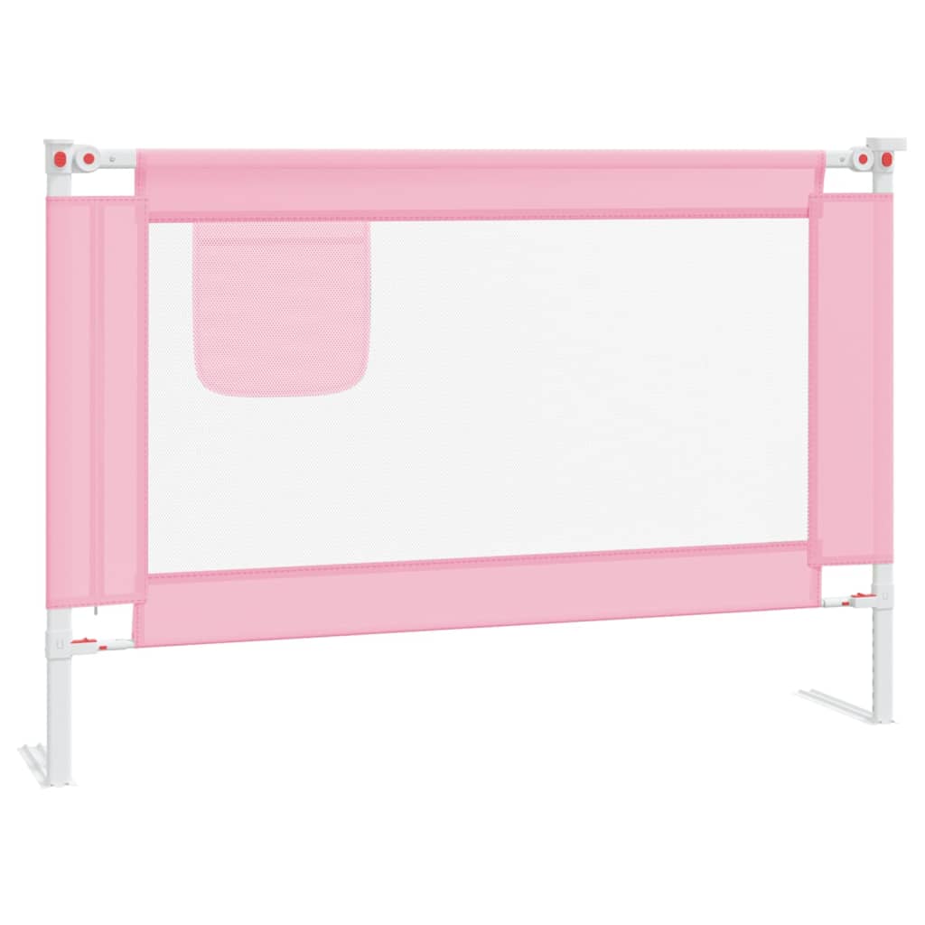 vidaXL Balustradă de protecție pat copii, roz, 100x25 cm, textil