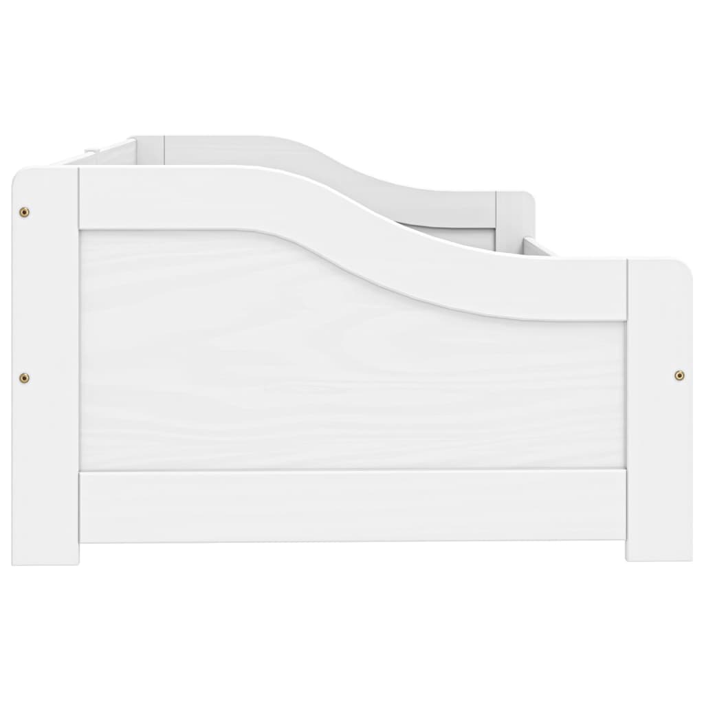 vidaXL Pat de zi cu 2 sertare "IRUN", alb, 90x200 cm, lemn masiv pin