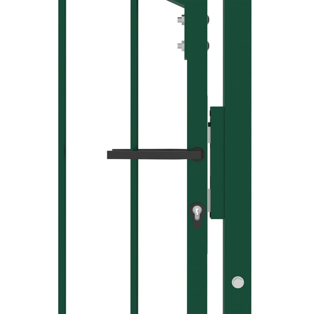 vidaXL Poartă de gard cu țepușe, verde, 100x150 cm, oțel