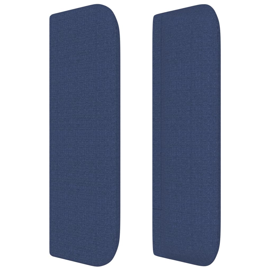vidaXL Tăblie de pat cu aripioare, albastru, 183x16x78/88 cm textil