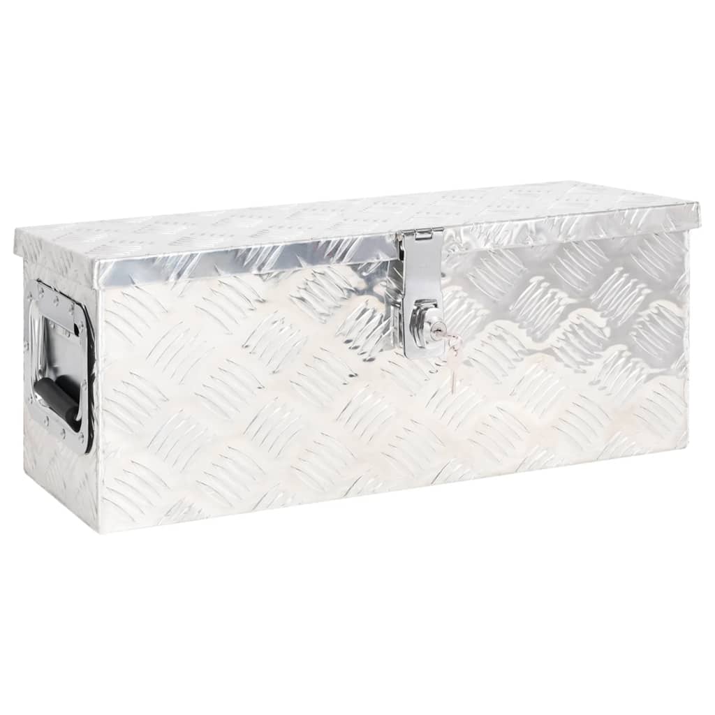 vidaXL Cutie de depozitare, argintiu, 60x23,5x23 cm, aluminiu