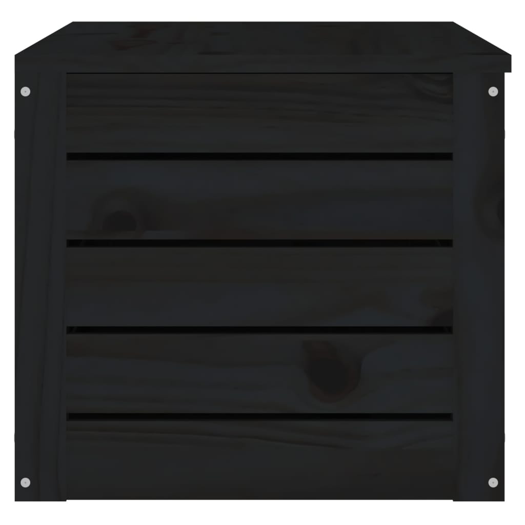 vidaXL Cutie de depozitare, negru, 89x36,5x33 cm, lemn masiv de pin