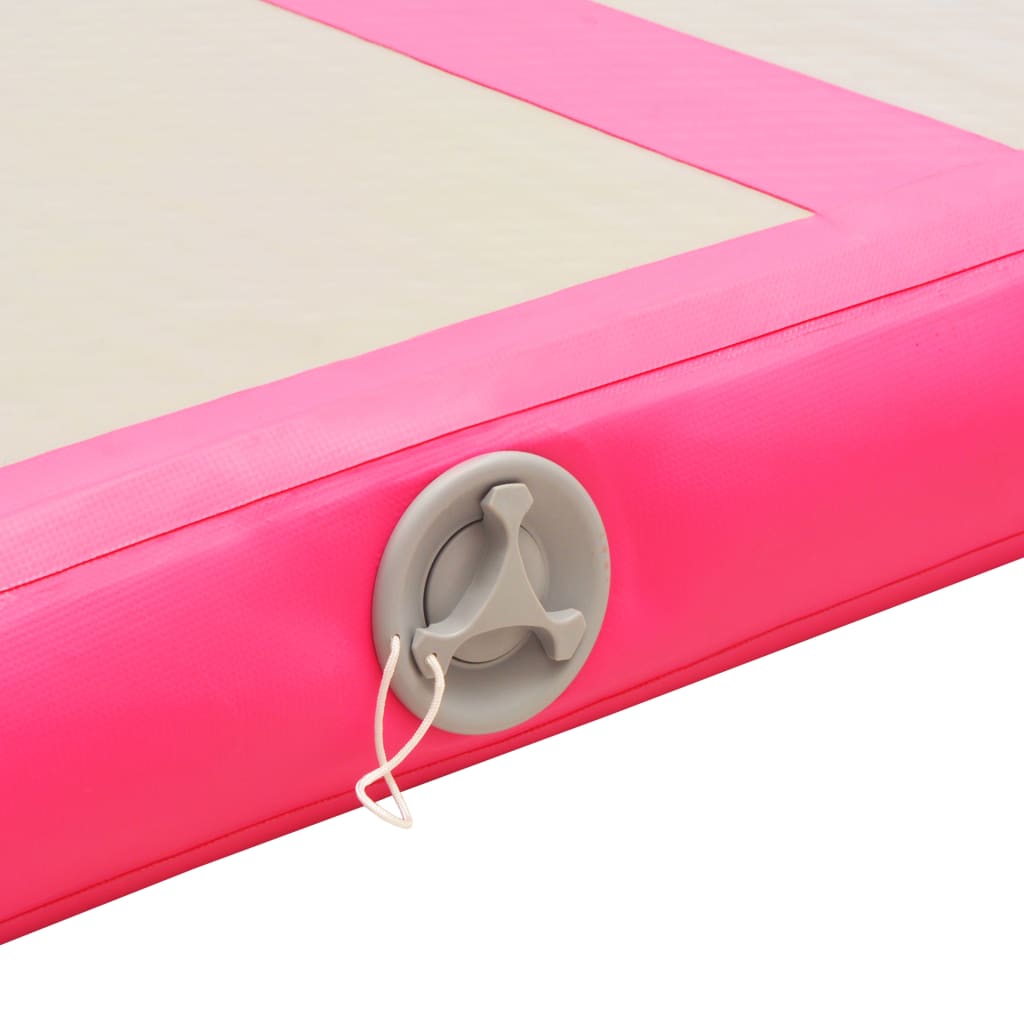 vidaXL Saltea gimnastică gonflabilă cu pompă roz 800x100x10cm PVC