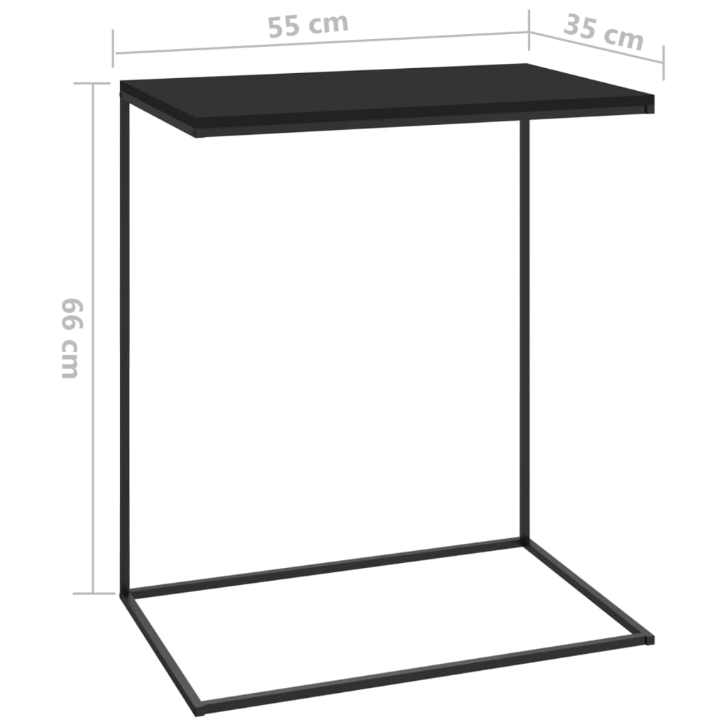 vidaXL Masă laterală, negru, 55x35x66 cm, lemn compozit