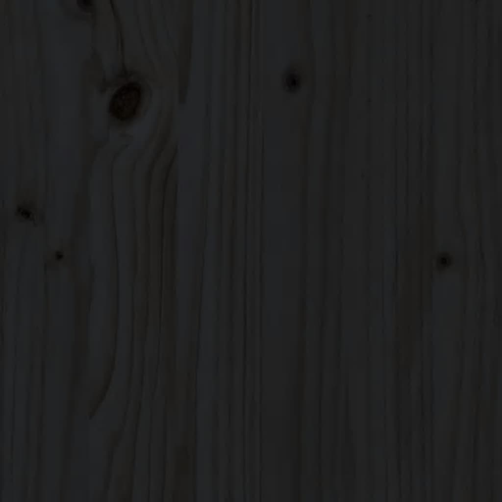 vidaXL Pat extensibil de zi, negru, 2x(80x200) cm, lemn masiv pin